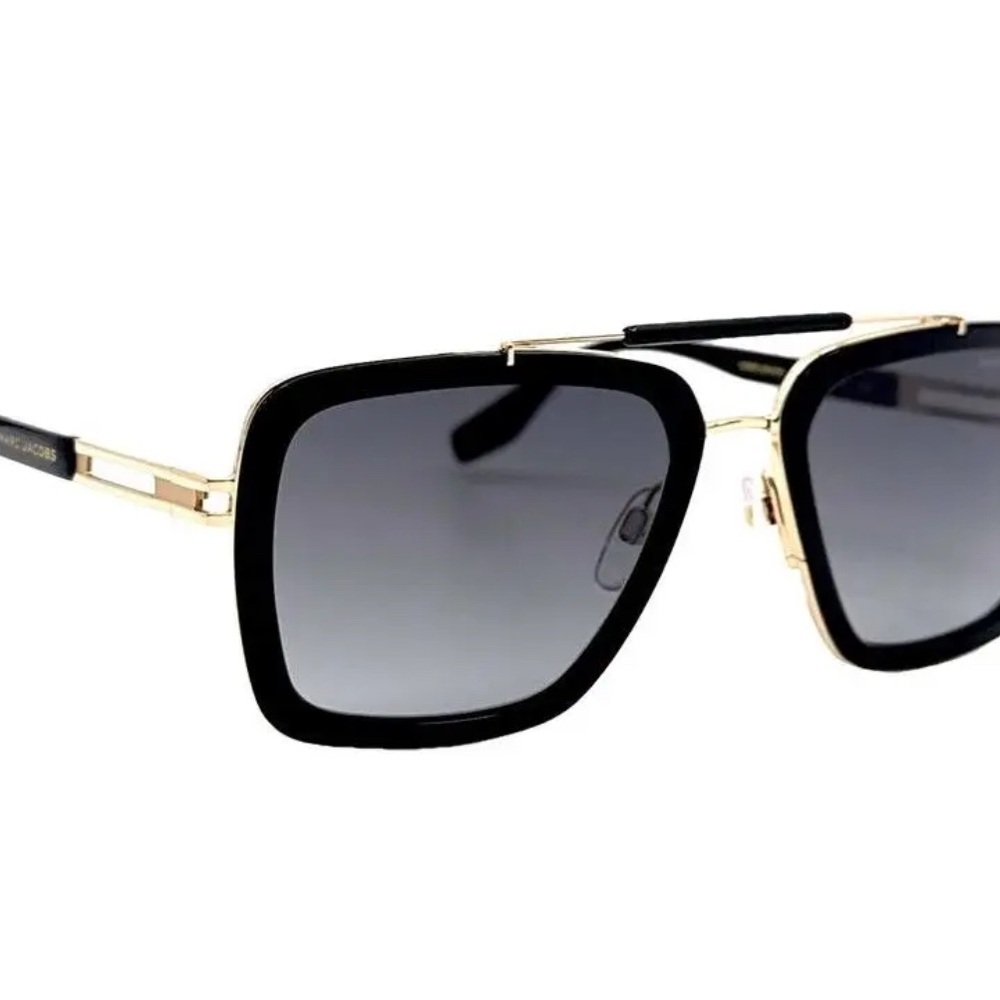 NEW Marc Jacobs Black & Gold Sunglasses + Yellow Case/cleaning cloth 55-20-140 - Picture 5 of 5
